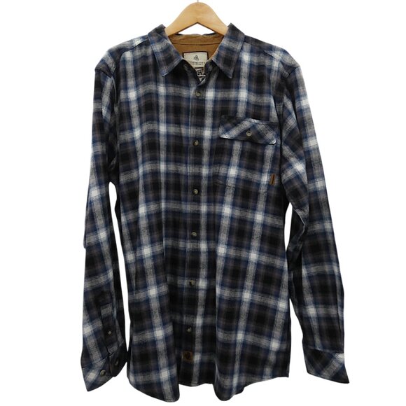 Legendary Whitetails Buck Camp Flannel Shirt XLT Blue Plaid Rugged Workwear - Picture 1 of 10